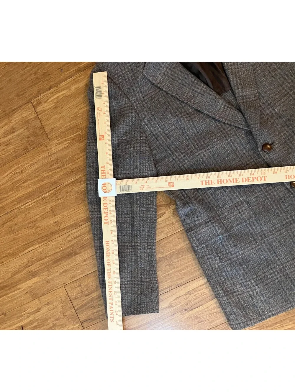 Vintage Hart Schaffner Marx Tweed Sport Coat Aprox 44R Brown Glen Plaid Wool